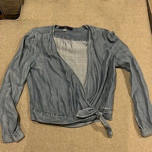 demin wrap blouse
